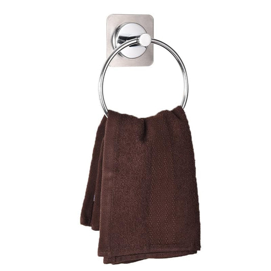 Circular Stainless Steel  Pastable Self Adhesive Towel Holder - Ezfix